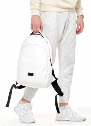 Стильний білий чоловічий рюкзак виготовлений зі зносостійкої, якісної, водовідшт. . фото 8