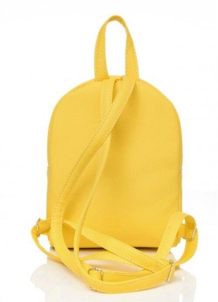Жіночий стильний міський, маленький жовтий рюкзак для прогулянок: цікавий дизайн. . фото 8