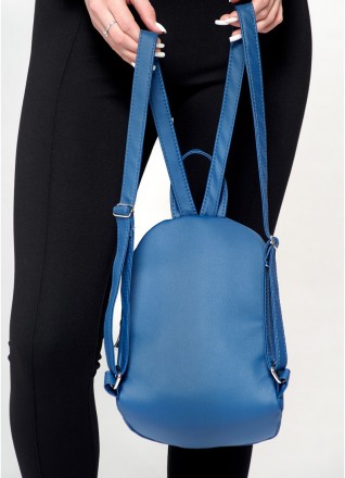 Жіночий стильний міський, маленький синій рюкзак для прогулянок: цікавий дизайн,. . фото 6