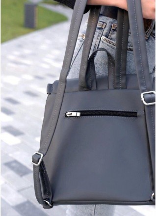 Стильний сірий жіночий рюкзак стьобаний шкіряний еко.
Виконаний зі зносостійкої,. . фото 10
