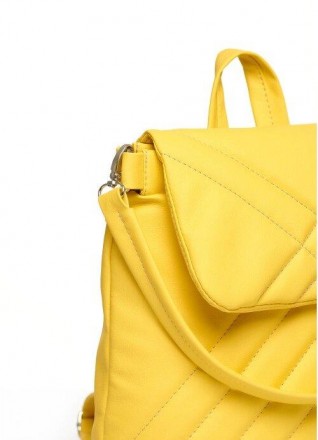 Стильний жовтий красивий рюкзак стьобаний шкіряний еко.
Виконаний зі зносостійко. . фото 4