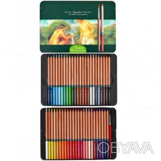 Набір кольорових художніх водорозчинних олівців "Renoir Fine Art Aqua" в металев. . фото 1