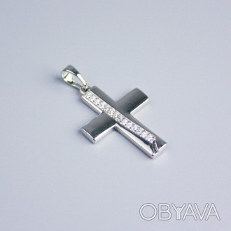 Кулон Xuping Родій Хрест з білими стразами 24х18 мм+- купити біжутерію дешево в . . фото 1