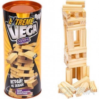 У грі Vega збирається вежа з дерев'яних брусків. Бруски викладаються горизонталь. . фото 1