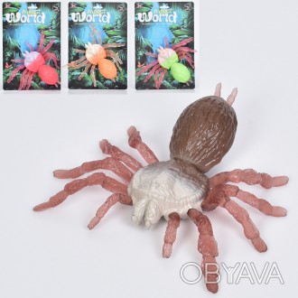 Фігурка 139-3 (72шт) павук, 17см, 4 кольори, на листі, 28-19-6см. . фото 1