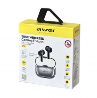 Бездротові вакуумні Bluetooth навушники в кейсі Awei T52 TWS - це сумірна, стиль. . фото 3