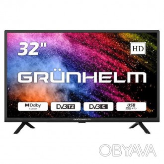 Телевізор Grunhelm 32H300-T2 32" LED TV T2
- Природные цвета на экране Удобное у. . фото 1