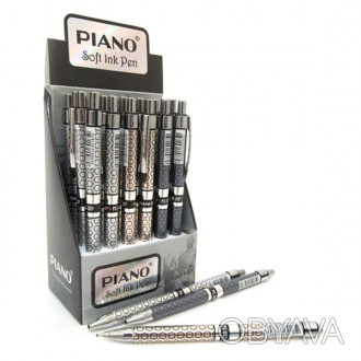 PS-007 Ручка масло автомат. "Piano" син. . фото 1