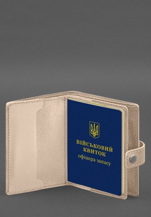 Шкіряна обкладинка-портмоне на військовий квиток офіцера запасу від бренду Бланк. . фото 4