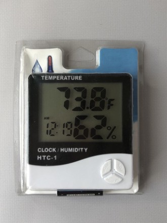 Побутовий цифровий термогігрометр із функцією годинника/будильника для вимірюван. . фото 3
