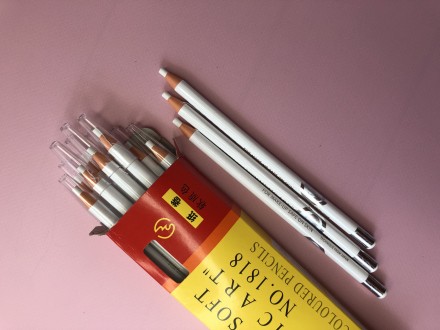 Олівець для розмітки брів білий, також підходить для чіткого контуру під час нан. . фото 5