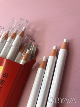 Олівець для розмітки брів білий, також підходить для чіткого контуру під час нан. . фото 1
