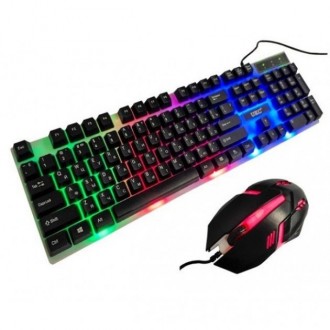 Дротова ігрова клавіатура з динамічною RGB-підсвіткою UKC + Мишка
Дротова ігрова. . фото 2