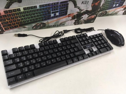 Дротова ігрова клавіатура з динамічною RGB-підсвіткою UKC + Мишка
Дротова ігрова. . фото 3