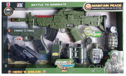 Игровой военный набор Limo Toy набор военного автомат, пистолет, звук, бинокль,