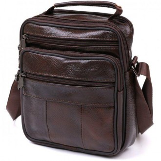 Оригінальна сумка із натуральної шкіри коричневого кольору. Сумка має одне основ. . фото 2