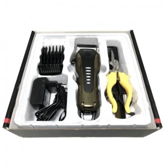 Аккумуляторная Машинка для грумминга стрижки волос шерсти животных Gemei GM-6063. . фото 6