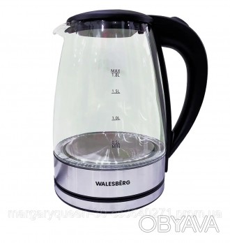 Чайник стеклянный электрический Walesberg с защитой от перегрева и нагревательны. . фото 1