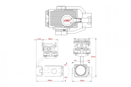 
Камера с подвесом Tarot T30X с зумом и 3-осевой стабилизацией Network (TL30X-NE. . фото 7