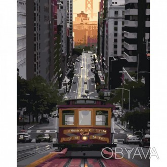 Картина по номерам Трамвай в Сан-Франциско от производителя Strateg Картины по н. . фото 1