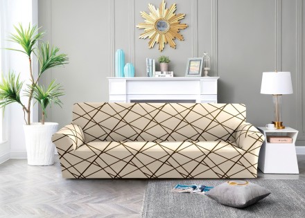 
Чехол для дивана изготовлен из высококачественного трикотажного материала.Трико. . фото 2