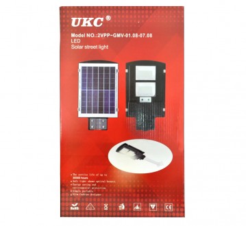 Автономний вуличний ліхтар з сонячною панеллю і датчиком світла UKC LED 90W 6500. . фото 9