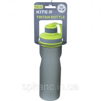 Пляшка для води Kite, 700 мл, сіро-зелена. Виготовлена з тритану. Тритан — надій. . фото 4