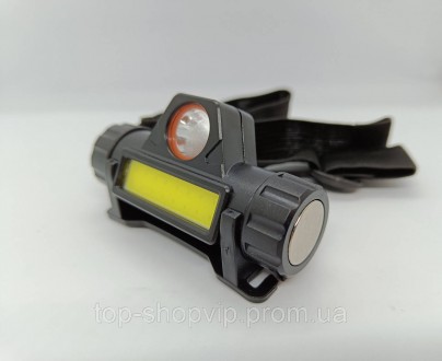 Налобний ліхтарик LED на акумуляторі 18650 (немає в комплекті).
Вологозахищений
. . фото 2