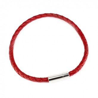 
Шкіряний браслет червоного кольору із застібкою - це зручна та практична прикра. . фото 5