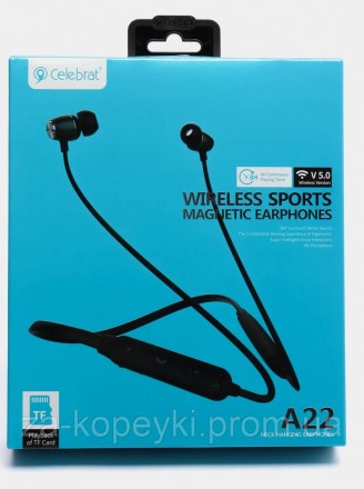 Беспроводные наушники Celebrat A22 Bluetooth Sport
Характеристика:
	Bluetooth: V. . фото 7