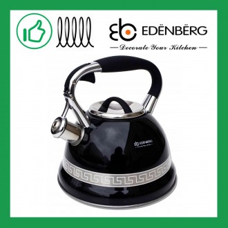  Чайник из нержавеющей стали со свистком Edenberg 3.0 л Черный 
Непревзойденное . . фото 2