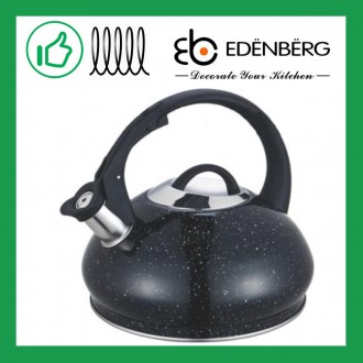 Чайник из нержавеющей стали со свистком Edenberg 3.0 л Черный
Непревзойденное ка. . фото 2