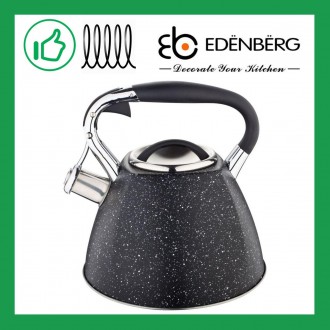 Чайник Edenberg из нержавеющей стали со свистком 3.0 л Черный
Непревзойденное ка. . фото 2