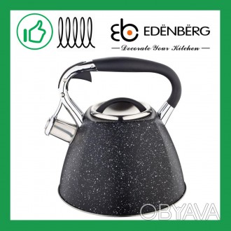 Чайник Edenberg из нержавеющей стали со свистком 3.0 л Черный
Непревзойденное ка. . фото 1