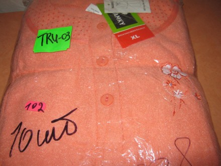  Пижама женская теплая NAMKY (производство Венгрия) оранжевого и салатового цвет. . фото 2