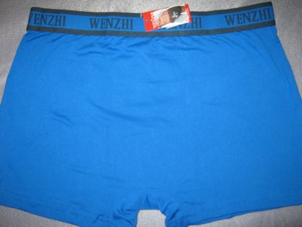  Мужские трусы-боксеры Wenzhi синего цвета, спереди вставка с приколом-наклейкой. . фото 7