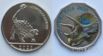 Красиві монети фауна Динозаври