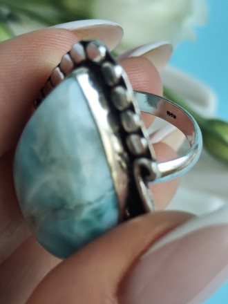 Пропонуємо вам купити кільце з натуральним каменем ларимар в сріблі.
Розмір 17,5. . фото 7