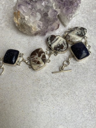 Пропонуємо Вам браслет з натуральною яшмою та синім авантюрином "Ніч Каїра" в ср. . фото 7