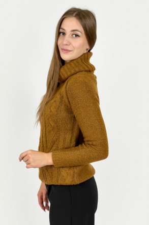 Лаконичный женский свитер из смесовой ткани. Волокна акрила и полиэстера делают . . фото 5