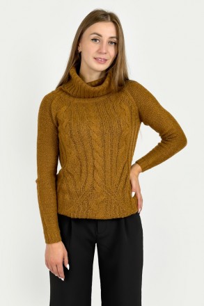 Лаконичный женский свитер из смесовой ткани. Волокна акрила и полиэстера делают . . фото 4