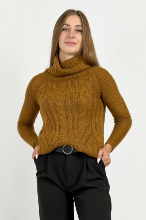 Лаконичный женский свитер из смесовой ткани. Волокна акрила и полиэстера делают . . фото 2