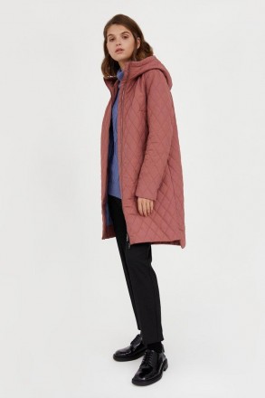 Стеганое пальто женское с капюшоном от финского бренда Finn Flare. В боковых шва. . фото 4