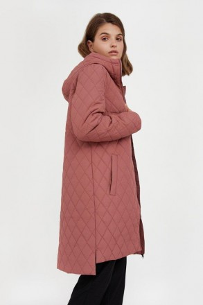 Стеганое пальто женское с капюшоном от финского бренда Finn Flare. В боковых шва. . фото 5