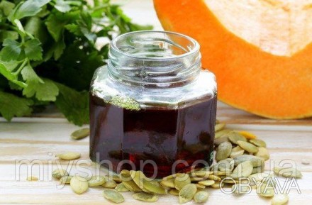 Олія з насіння гарбуза — це сиродавлена олія, джерело корисних рослинних жирів д. . фото 1
