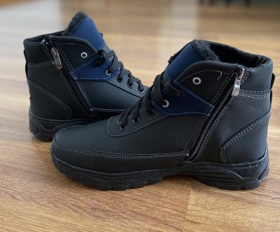 Зимние мужские ботинки черные спортивные прошитые теплые. Добротный вариант! Про. . фото 4