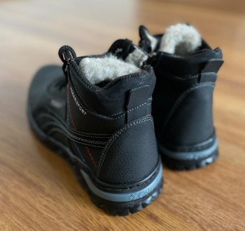 Подростковые зимние ботинки мужские черные на молнии на шнурках на меху прошитые. . фото 6