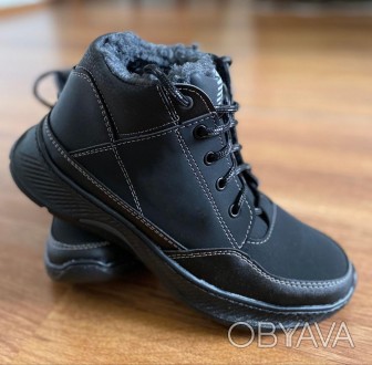 Зимние мужские ботинки черные спортивные прошитые теплые. Добротный вариант! Про. . фото 1