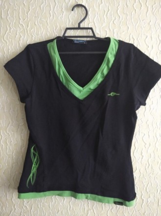 Спортивная женская футболка, р.Л, Extory Sport, Турция .
Цвет - черный, зелёный. . фото 2