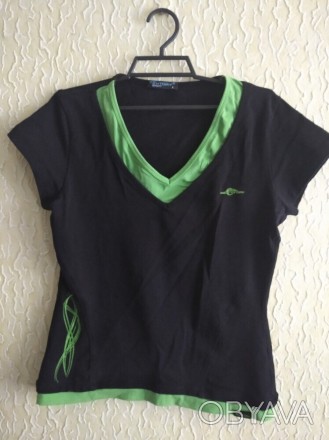 Спортивная женская футболка, р.Л, Extory Sport, Турция .
Цвет - черный, зелёный. . фото 1